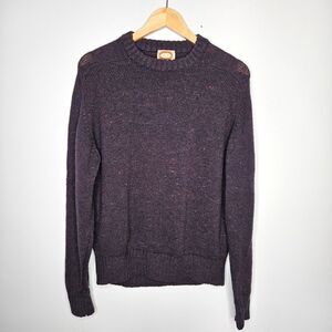 Vtg 80s BANANA REPUBLIC Confetti Wool Sweater XL Purple Banana Label Classic